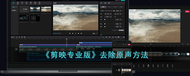 《剪映专业版》去除原声方法
