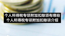 个人所得税专项附加扣除项有哪些个人所得税专项附加扣除项介绍