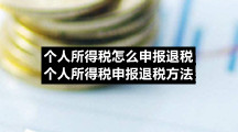 个人所得税怎么申报退税个人所得税申报退税方法