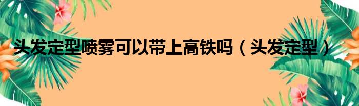 头发定型喷雾可以带上高铁吗