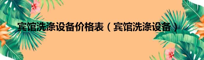 宾馆洗涤设备价格表