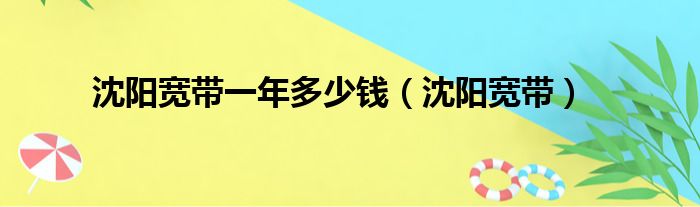 沈阳宽带一年多少钱