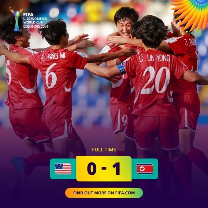 U20女足世界杯半决赛：朝鲜1-0击败美国，率先晋级决赛